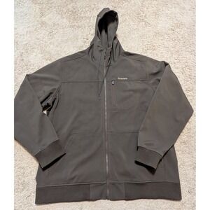 Simms Rogue Fleece Fishing Jacket Mens 2XL Softshell Full Zip Hooded Drawstring